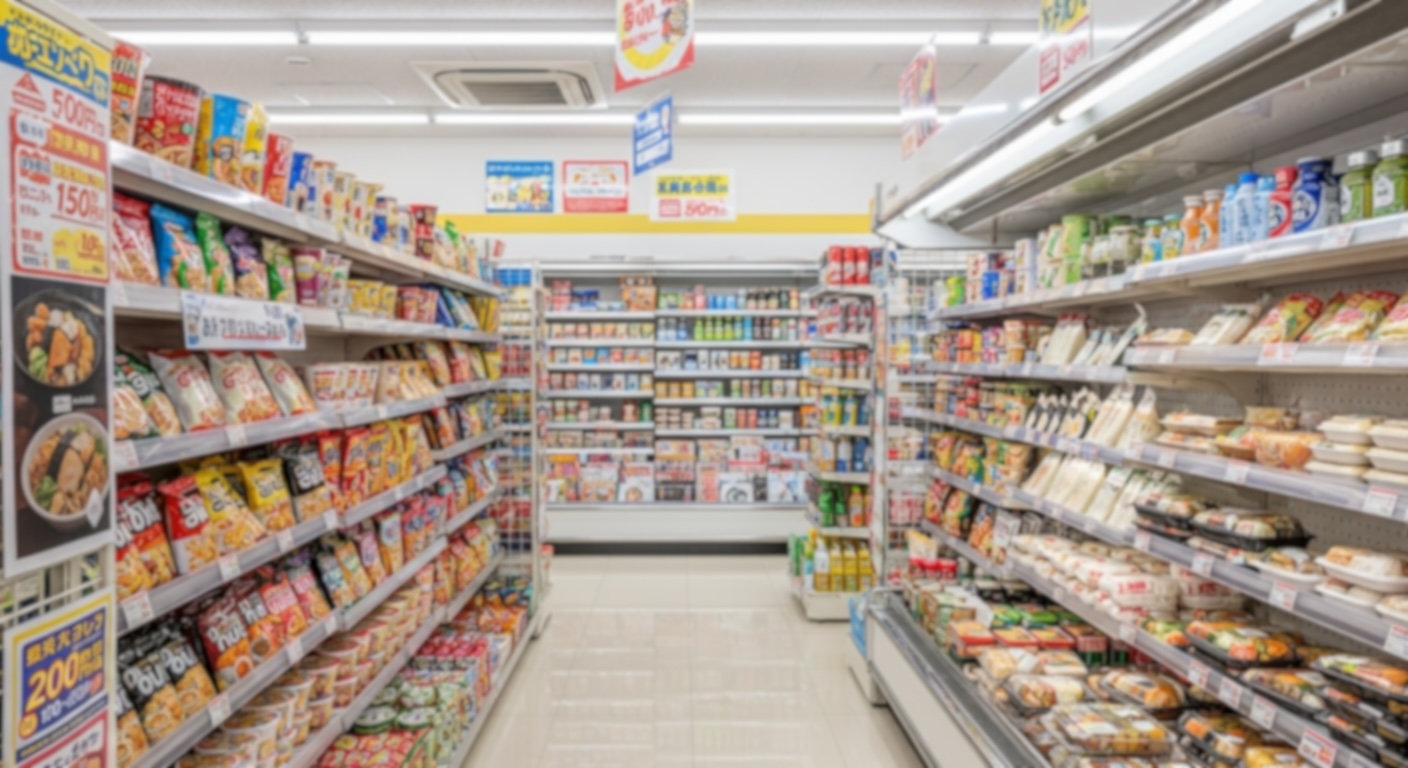 商品がずらりと並ぶ日本のコンビニ