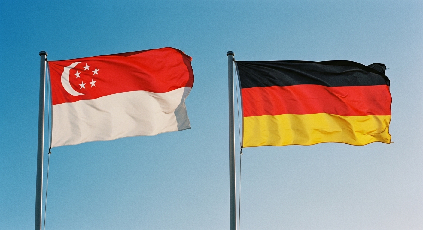 シンガポールとドイツの国旗