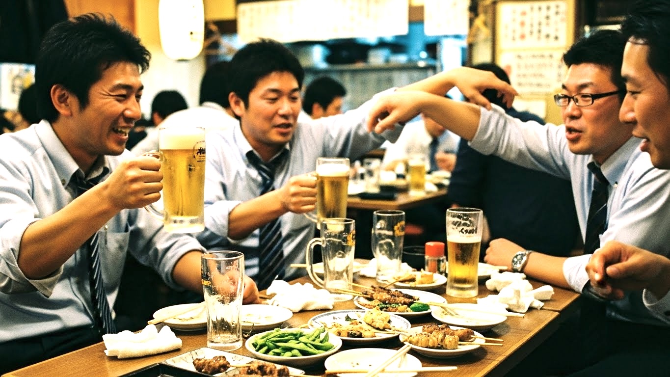 忘年会をするサラリーマンたち