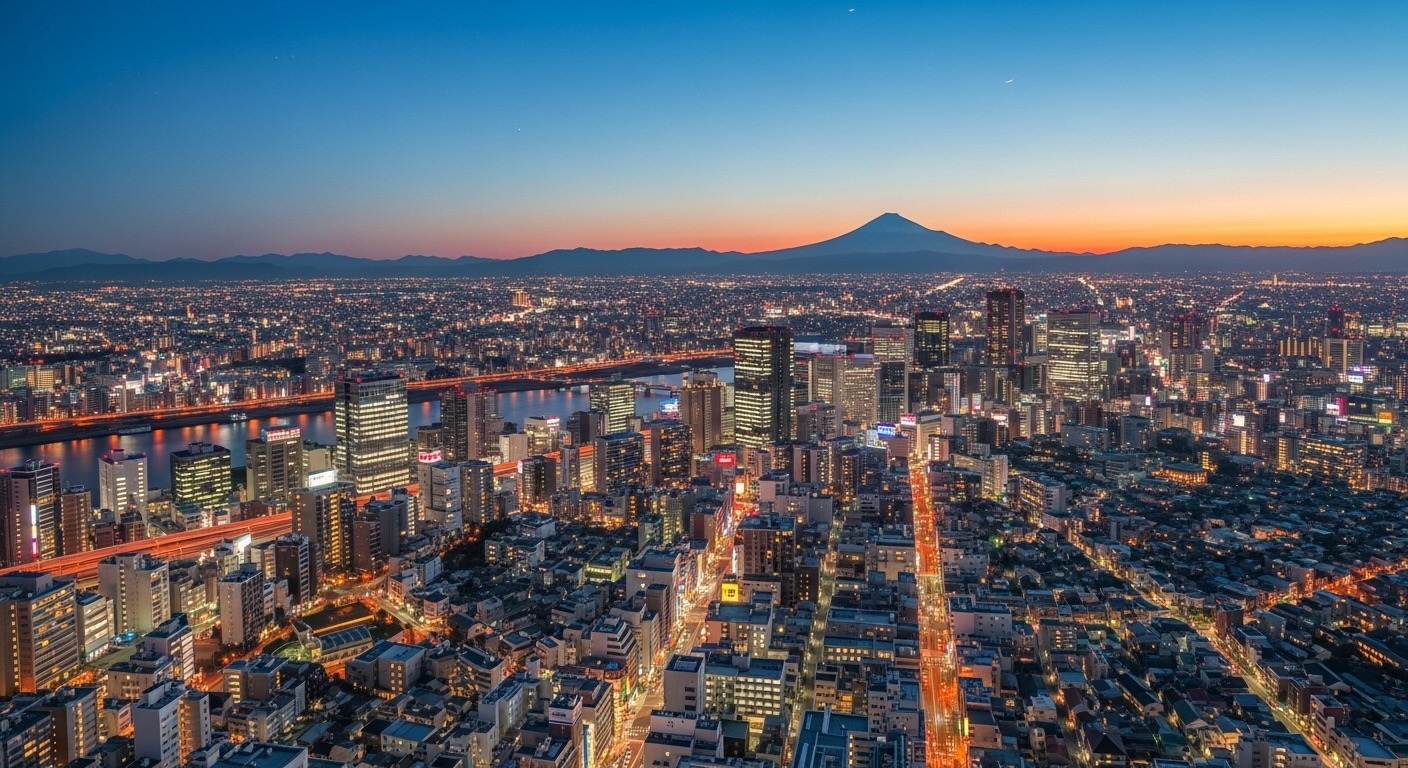 日本の街空撮写真