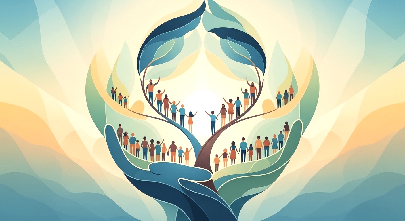 社会保障をイメージしたアート