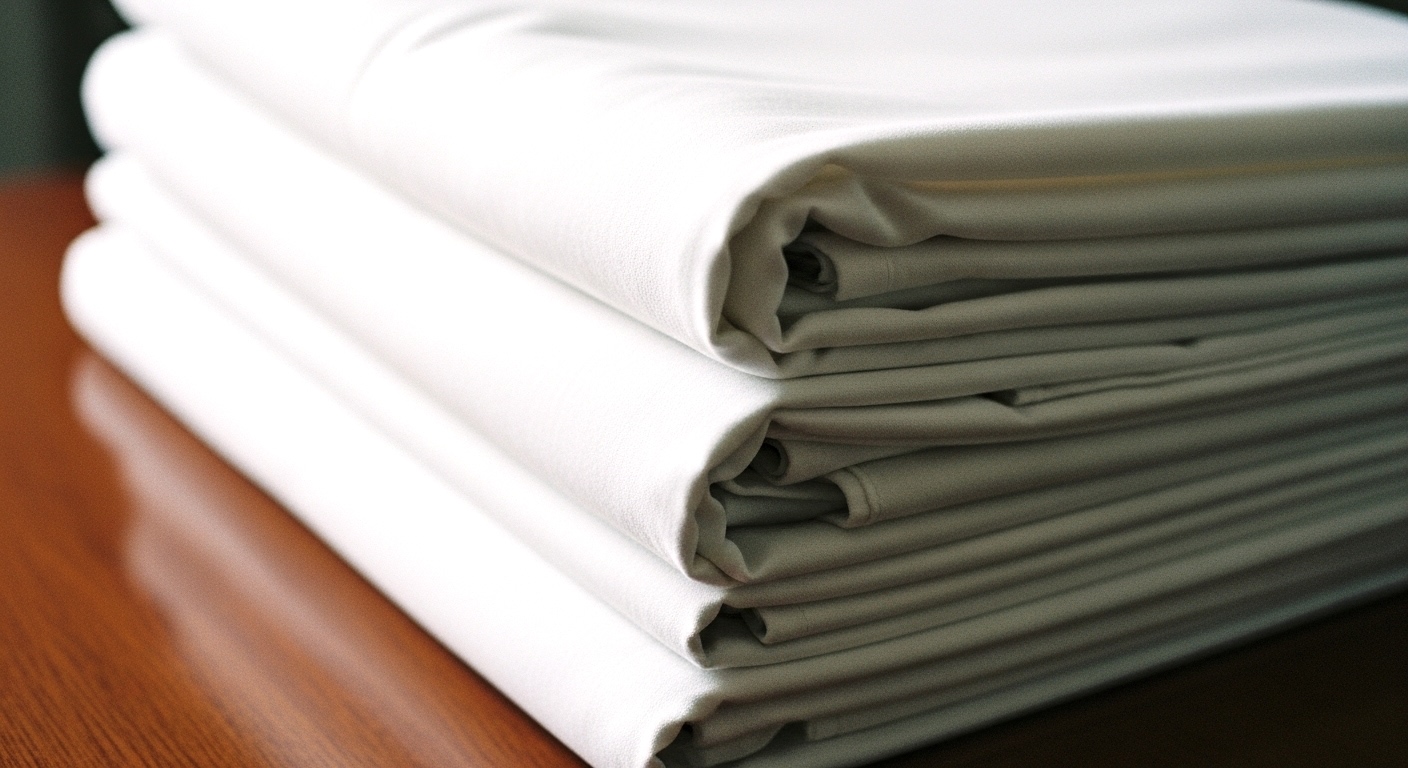 きれいに洗濯されたホテルのシーツ